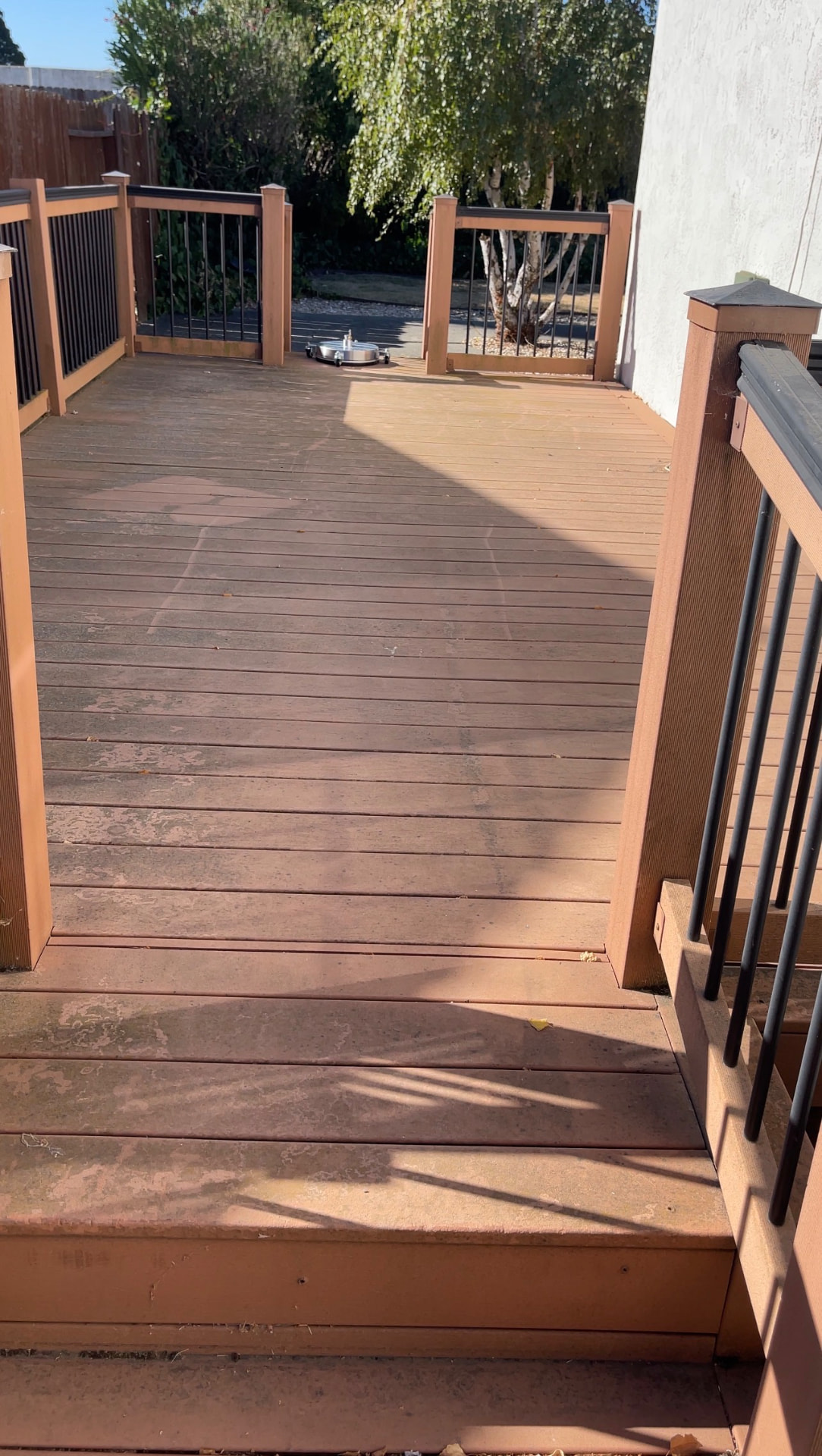 Deck Pressure Washing before CAMTERRA service